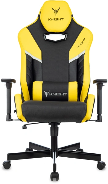 Кресло игровое Бюрократ Knight Thunder 5X, экокожа, черный, желтый Кресло игровое Бюрократ Knight Thunder 5X, экокожа, черный, желтый