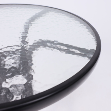 Стол садовый VERONA, 600х600х730 мм, сталь, черная, закаленное стекло 5мм