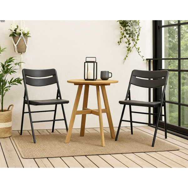 Стул складной, пластик, темно-серый Стул складной, пластик, темно-серый