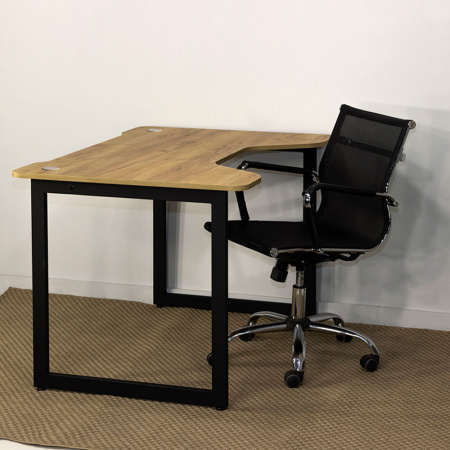 Стол письменный Лофт Будапешт ДТ-4, черный, золотой крафт