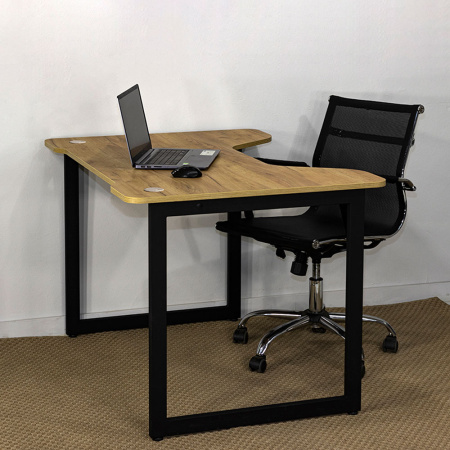 Стол письменный Лофт Будапешт ДТ-4, черный, золотой крафт