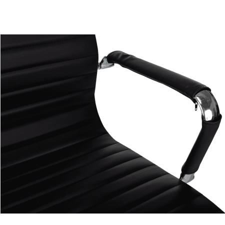 Кресло на полозьях "Бюрократ CH-883-LOW-V", экокожа, черный, металл хром