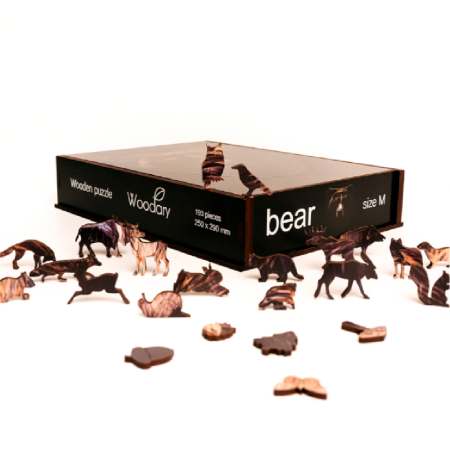 Пазл деревянный "Медведь", разноцветный