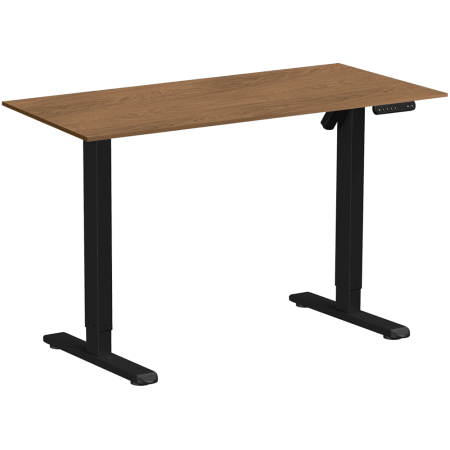 Стол с электроприводом WellDesk Basic, 1200x675х18 мм, черный, дуб стирлин