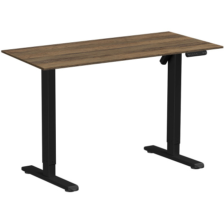 Стол с электроприводом WellDesk Basic 1300x675х18, черный, дуб Санта-Фе винтаж