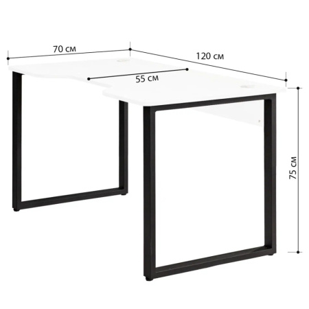Стол компьютерный игровой Millwood Лофт Гонконг (ДТ-3), 1200x700 мм, белый, черный