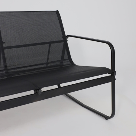 Комплект мебели садовой AksHome VERANDA (кресло 2шт, диван 1шт, стол 1шт), черный