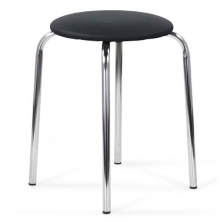 Табурет MRD Chico,  хром, кожзам, черный