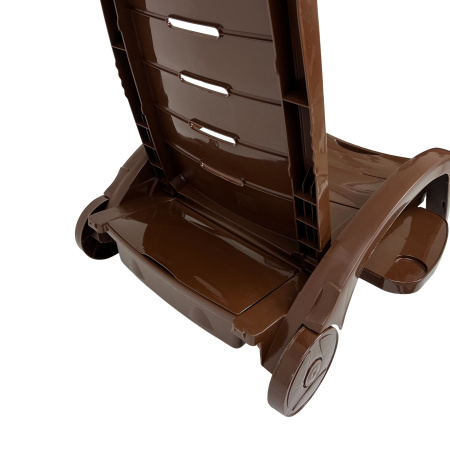 Шезлонг складной на колесах, пластик, шоколадный
