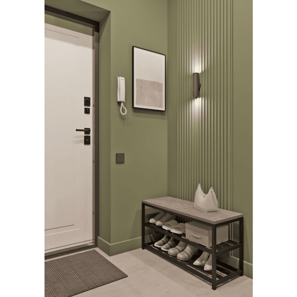 Обувница ALLERD 2 RION, черный муар, 830х320х450, Бетон