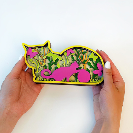 Деревянный набор для раскрашивания "Котик 3209" 3D, разноцветный