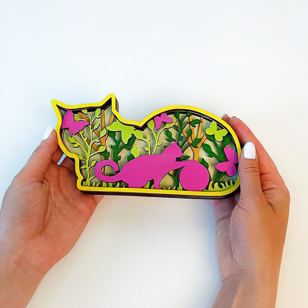 Деревянный набор для раскрашивания "Котик 3209" 3D, разноцветный