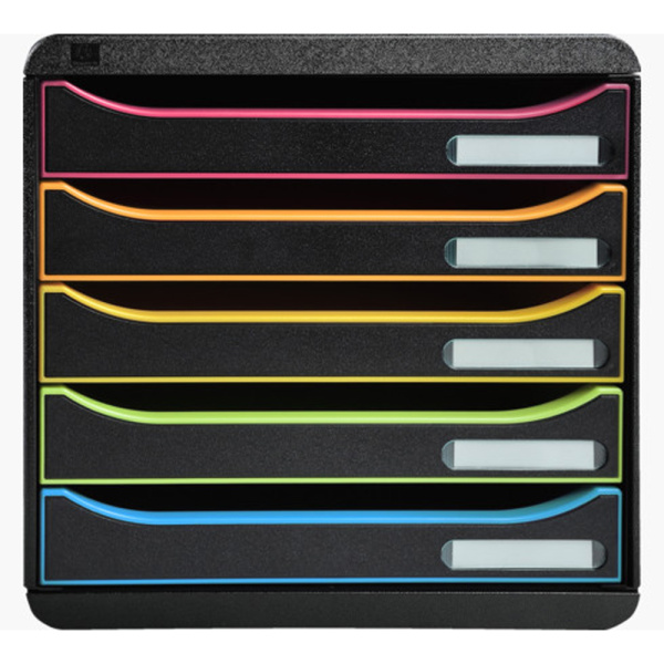 Блок из 5 лотков закрытый Exacompta BlackOffice Big Box Plus, черный