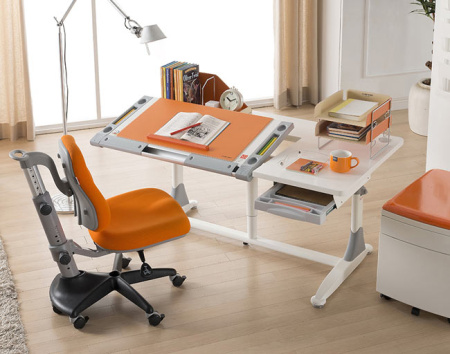 Стол Comf-Pro King Desk, 1400х765х(530-770) мм, белый, зеленый