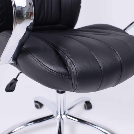 Кресло компьютерное AksHome Mastif, экокожа, хром, черный