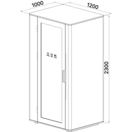 Акустическая кабина одноместная Capsula UNO NEW (глухая стенка, тёмный войлок)