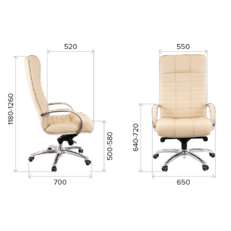 Кресло компьютерное EVERPROF Atlant AL, натуральная кожа, металл, черный