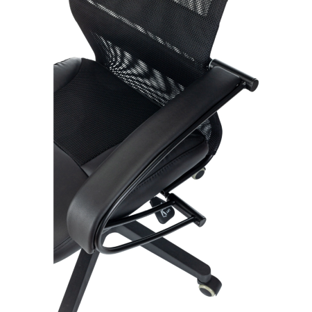 Компьютерное кресло "Бюрократ CH-NOVA LUX", сетка, экокожа, пластик, черный