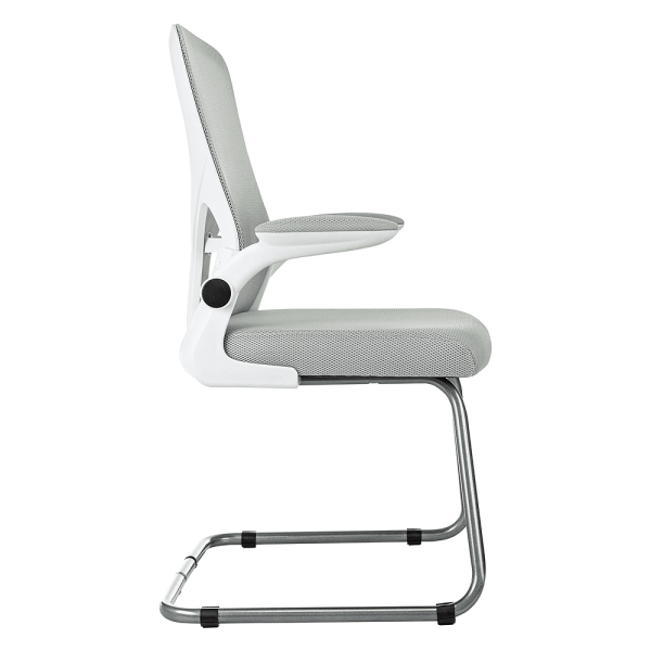 Кресло на полозьях Бюрократ "MC-W109", сетка, ткань, металл, светло-серый