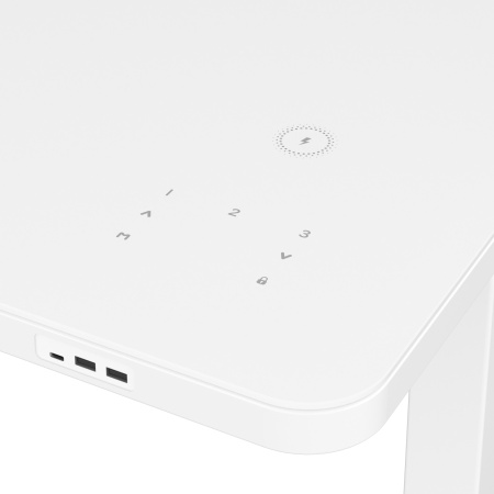 Стол двухмоторный AOKE AK-GT10-YZF2-W со столешницей из закаленного стекла, белый