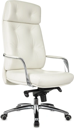 Кресло компьютерное Бюрократ DAO, кожа, белый
