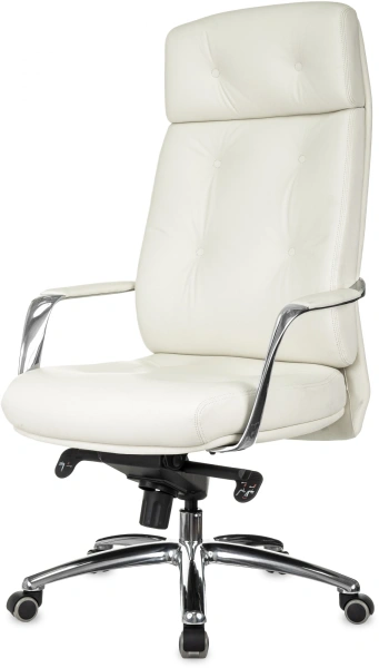 Кресло компьютерное Бюрократ DAO, кожа, белый
