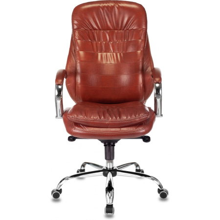 Кресло компьютерное Бюрократ T-9950 нат. кожа, св.-коричневый