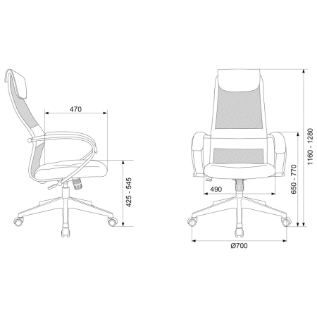 Кресло компьютерное Бюрократ CH-607 TW-02, серый