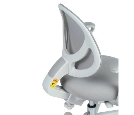 Кресло детское YOKA YC-2 Lenny, сетчатая ткань, серый, пластик, белый