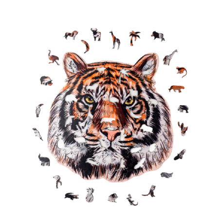 Пазл деревянный "Тигр", разноцветный