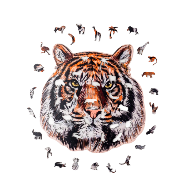 Пазл деревянный "Тигр", разноцветный