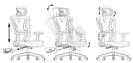 Кресло компьютерное Бюрократ MC-G715N-H, сетка, ткань, серый
