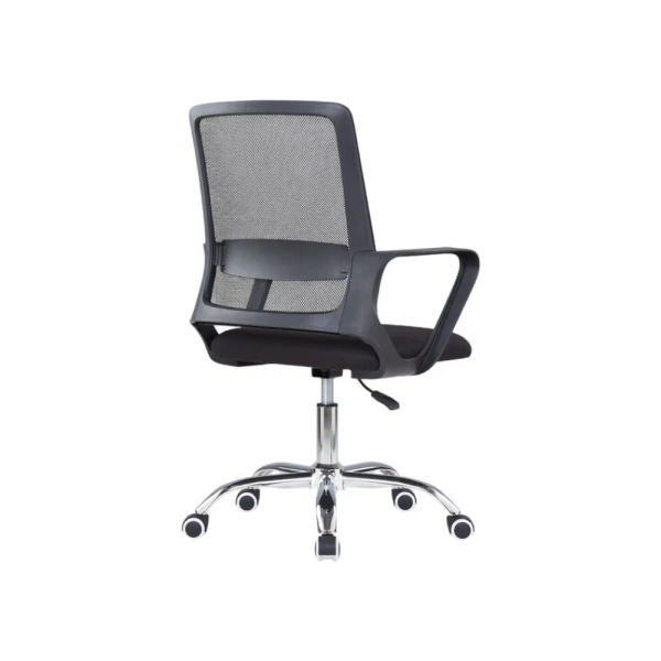 Кресло для персонала SitZone "U-0385 CH", ткань, хром, черный