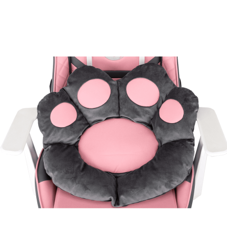 Кресло игровое Бюрократ Knight "Catzy", экокожа, пластик, серый, розовый