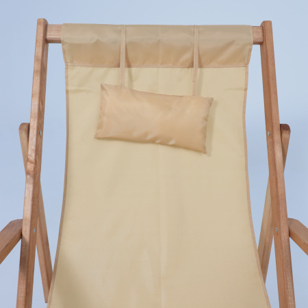 Кресло-шезлонг DYATEL с подлокотниками, ткань, бежевый, массив сосны