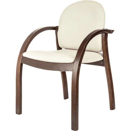 Стул Бюрократ "ДЖУНО", экокожа, светло-бежевый, дерево