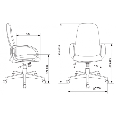 Кресло компьютерное Бюрократ CH-808AXSN, экокожа, черный