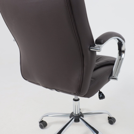 Кресло компьютерное AksHome Richard new, экокожа, металл, коричневый