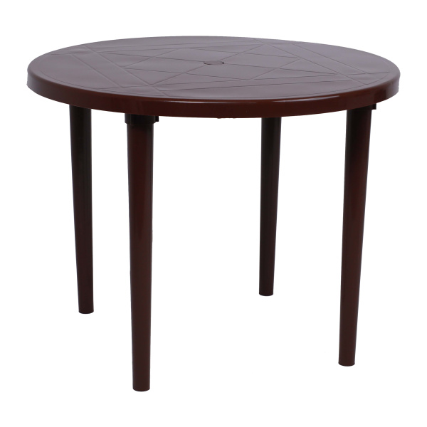 Стол круглый, 900х900х710 мм, пластик, шоколадный Стол круглый, 900х900х710 мм, пластик, шоколадный
