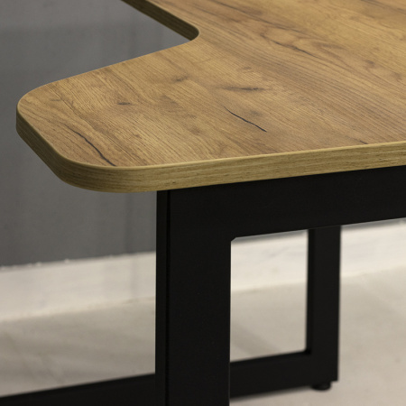 Стол письменный Лофт Будапешт ДТ-4, черный, золотой крафт