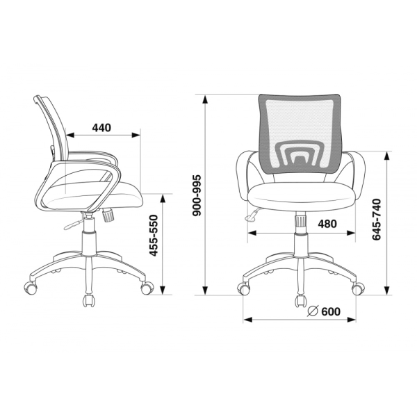 Кресло компьютерное Бюрократ CH-695N/OR/TW-11, оранжевый