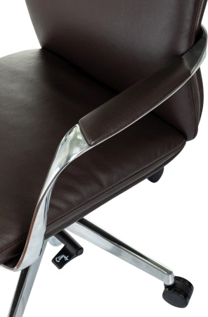 Кресло компьютерное Бюрократ VEGA, кожа, коричневый