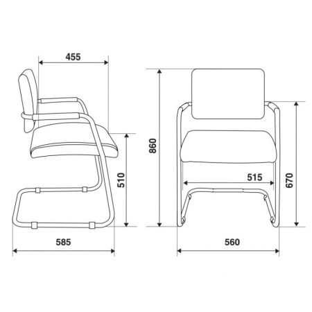 Кресло на полозьях Бюрократ CH-271-V, черный
