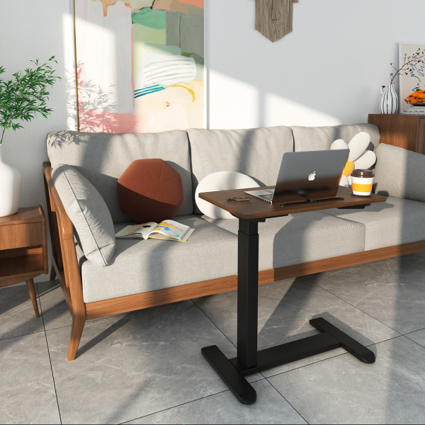 Стол подъемный с электроприводом одномоторный AOKE REST WOOD, черный, темное дерево (AK-MR-P20-C-BK+WN)