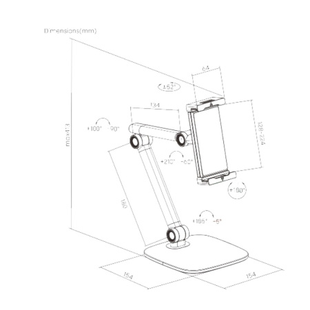 Крепление для планшета (смартфона) Tablet Stand, белый матовый