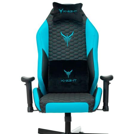 Игровое компьютерное кресло Knight Neon, черный/голубой