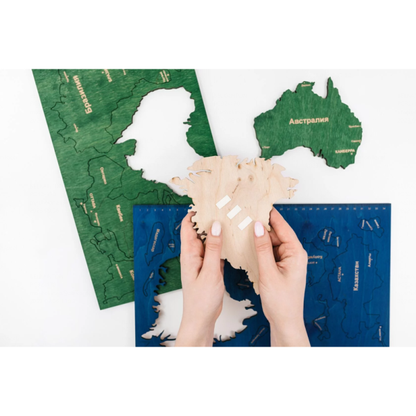 Декор на стену "Карта мира" многоуровневая, XL 3140, цветной, 72х130 см