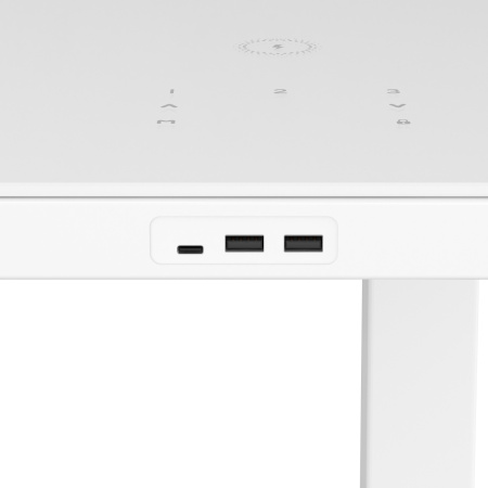 Стол двухмоторный AOKE AK-GT10-YZF2-W со столешницей из закаленного стекла, белый