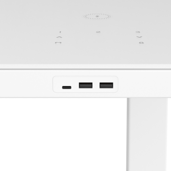 Стол двухмоторный AOKE AK-GT10-YZF2-W со столешницей из закаленного стекла, белый