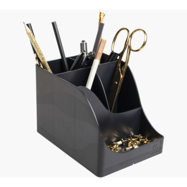 Подставка для ручек Neo Deco, пластик, 5 делений, черный Подставка для ручек Neo Deco, пластик, 5 делений, черный